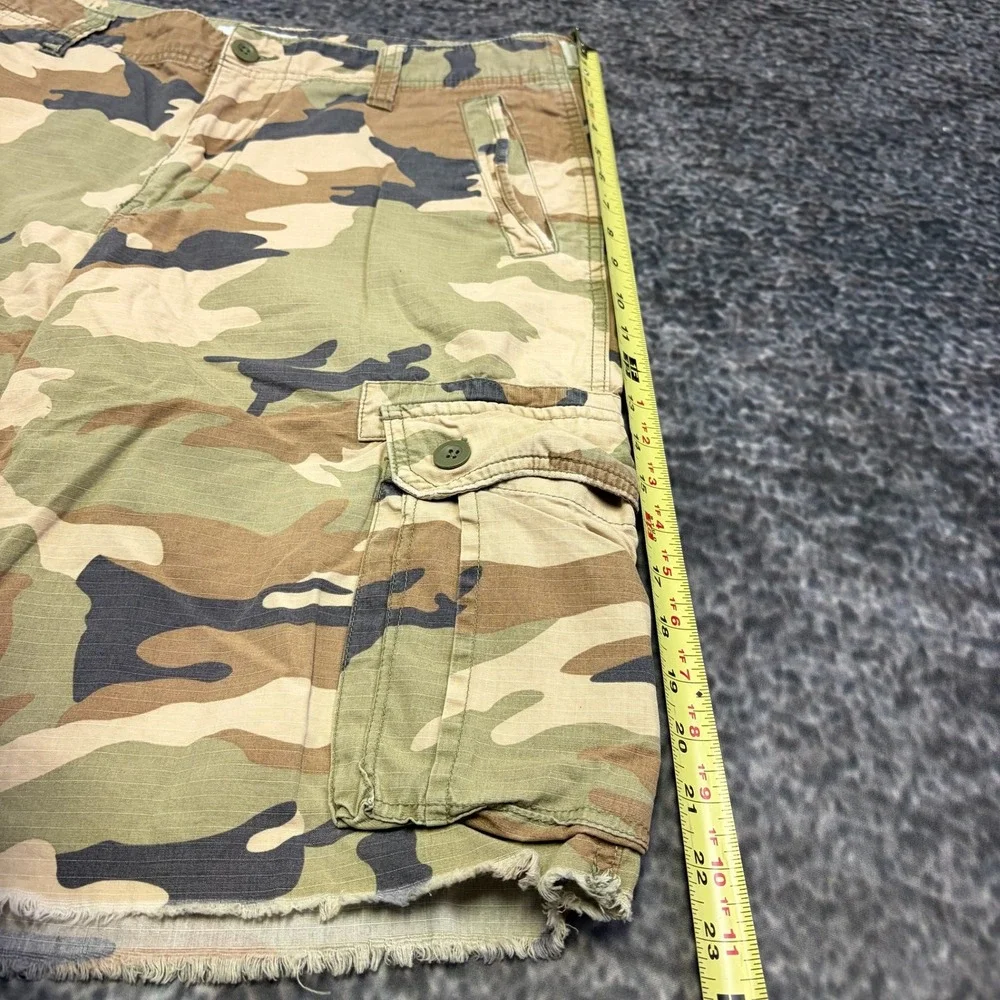 Vintage Y2K Gap Camo Cargo Shorts Mens 34 Green Brown Baggy Skater Grunge